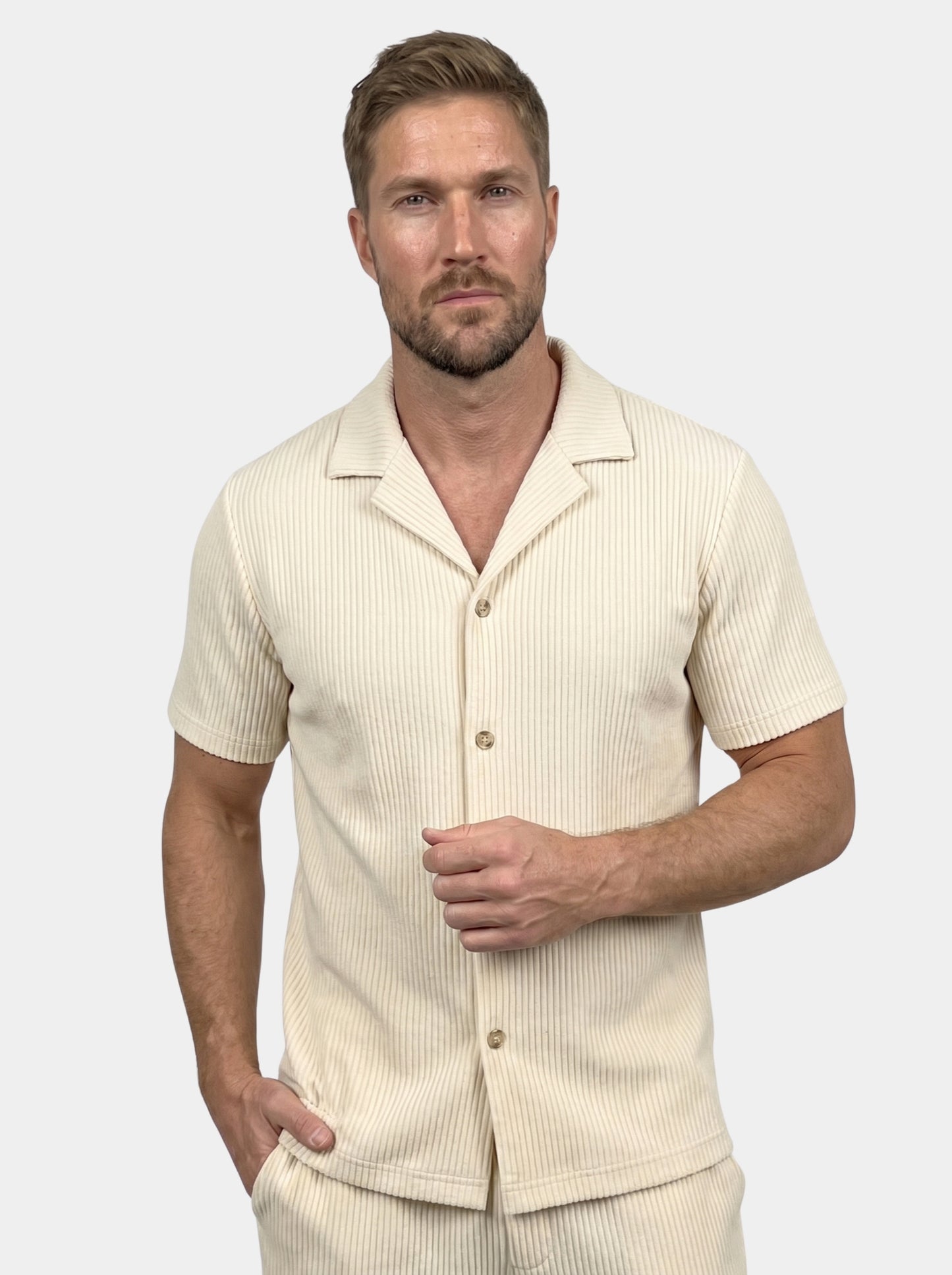 Minimalist Corduroy Set Shorts and Shirt - Cross & Crown