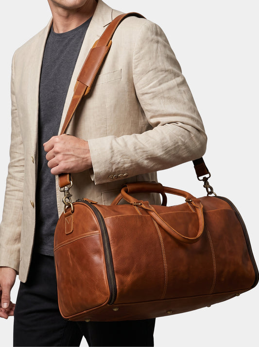 Weekender-Reisetasche „Continental“ aus Leder – Cross & Crown