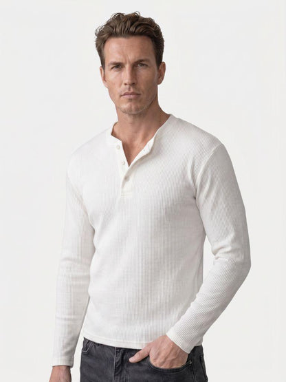 Latitude Ribbed Henley - Cross & Crown