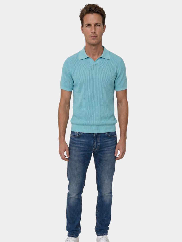 Casual Buttonless Knit Polo Shirt - Cross & Crown