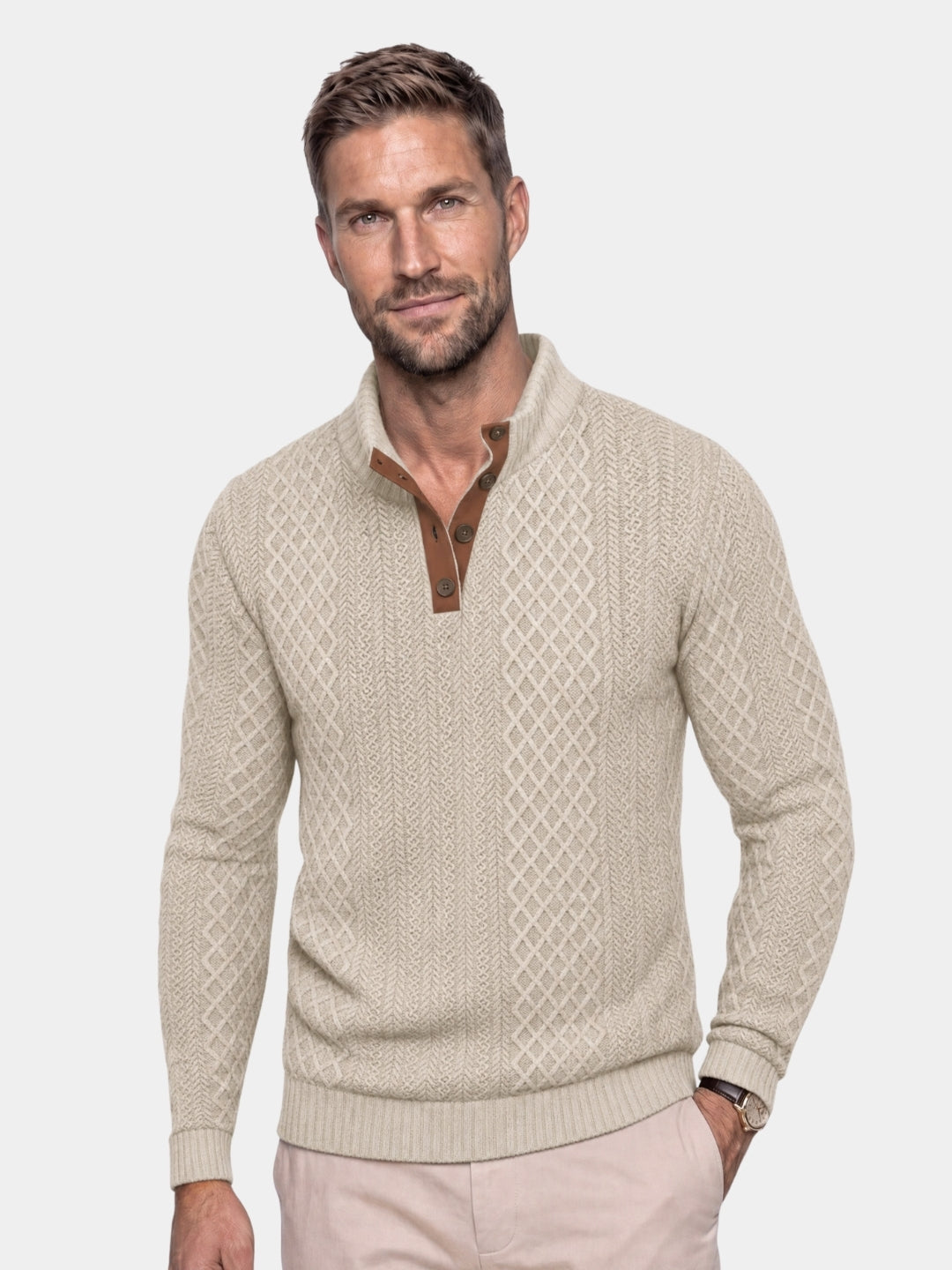 Classic High Collar Pullover - Cross & Crown
