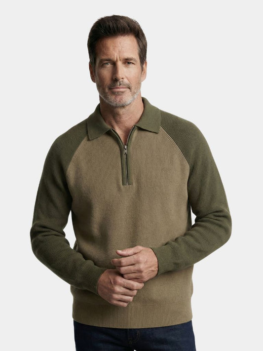 Raglan Quarter Zip Sweater - Cross & Crown