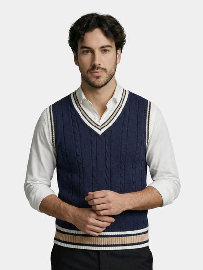V Neck Elegant Knit Vest - Cross & Crown