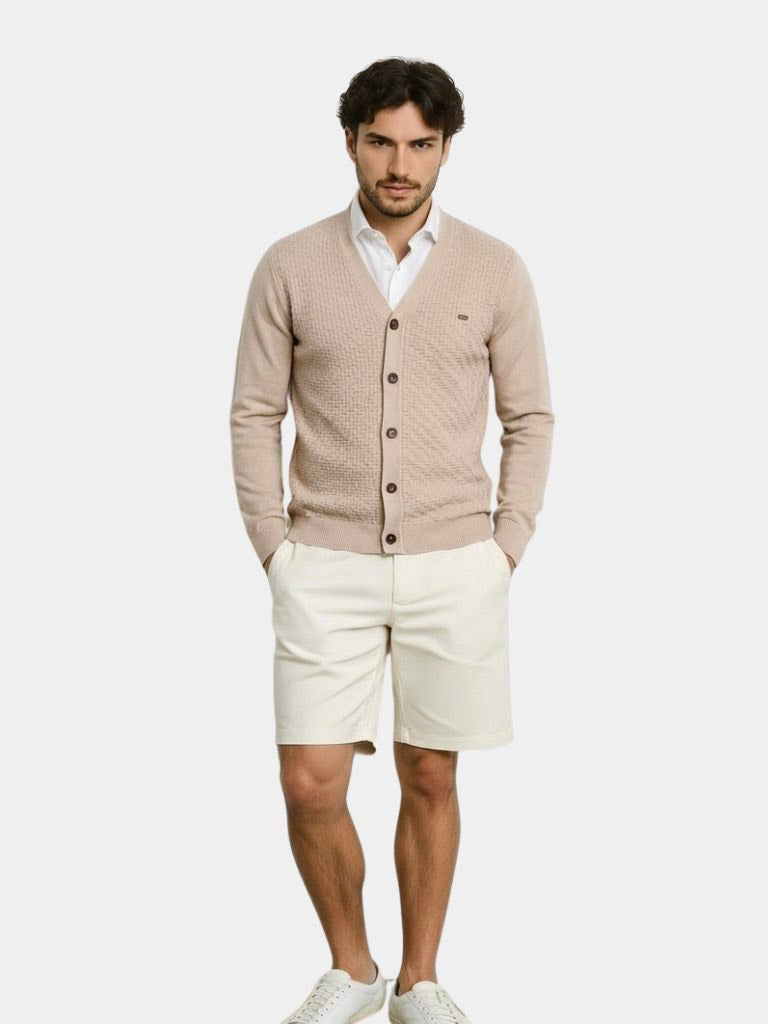 Vネックニットカーディガン - Cross & Crown