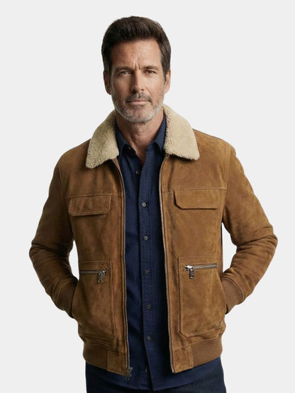 Essential Fleece Suede Jacket - Cross & Crown