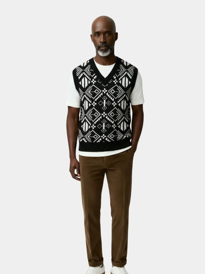 Academic Retro Knit Vest - Cross & Crown