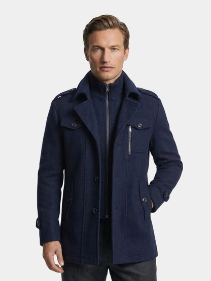 Aristocratic Black Wool Overcoat - Cross & Crown