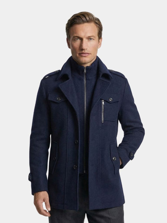 Aristocratic Black Wool Overcoat - Cross & Crown