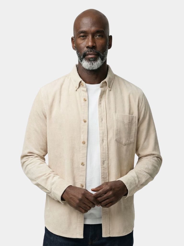 Casual Solid Corduroy Shirt - Cross & Crown
