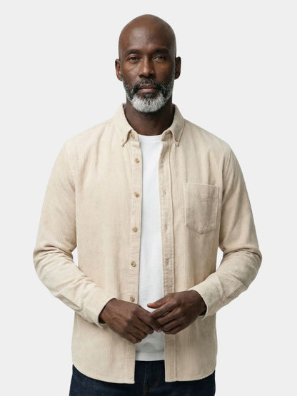 Casual Solid Corduroy Shirt - Cross & Crown