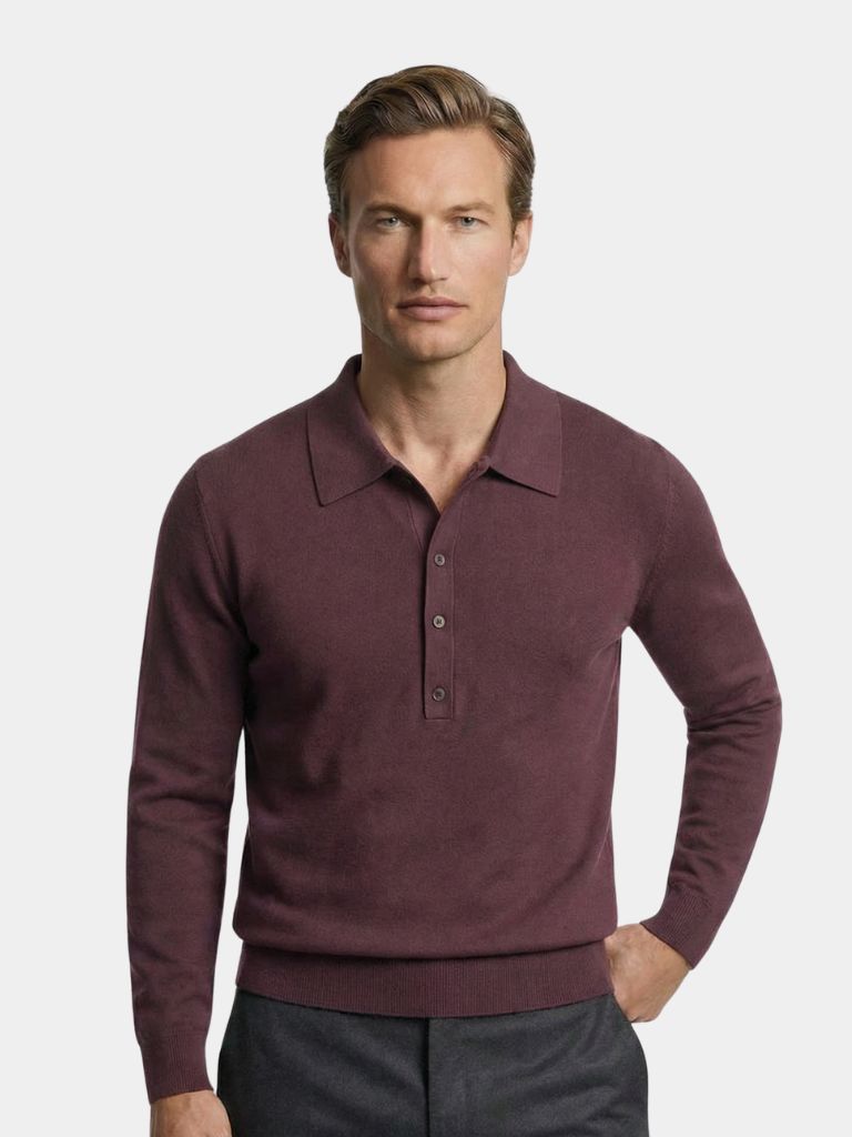 Old Money Knit Polo Pullover - Cross & Crown