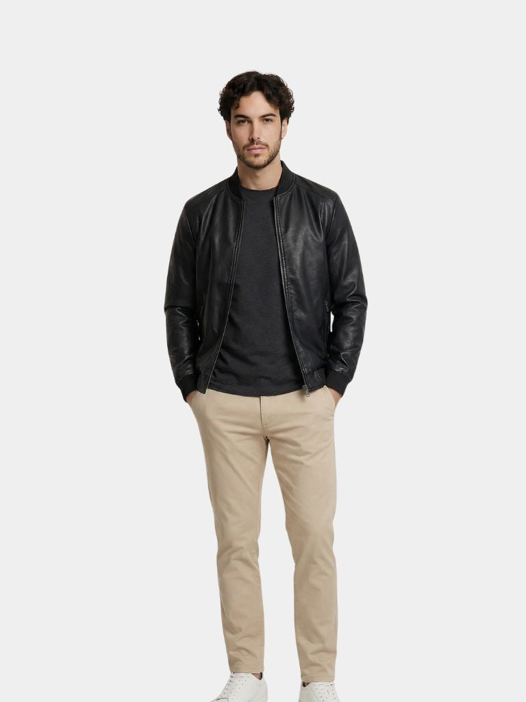 Wesentliche Lederjacke - <tc>Cross & Crown</tc>