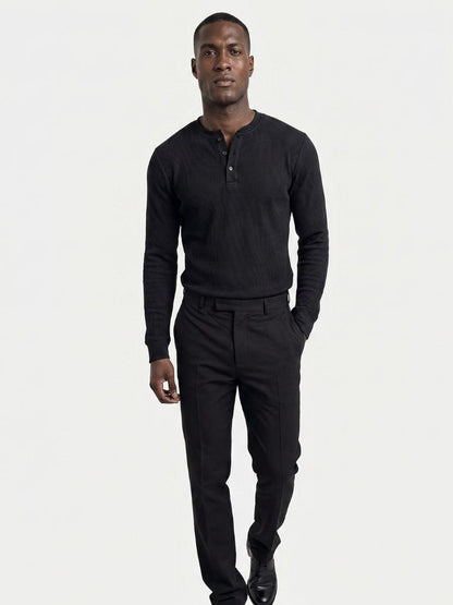 Latitude Ribbed Henley - Cross & Crown