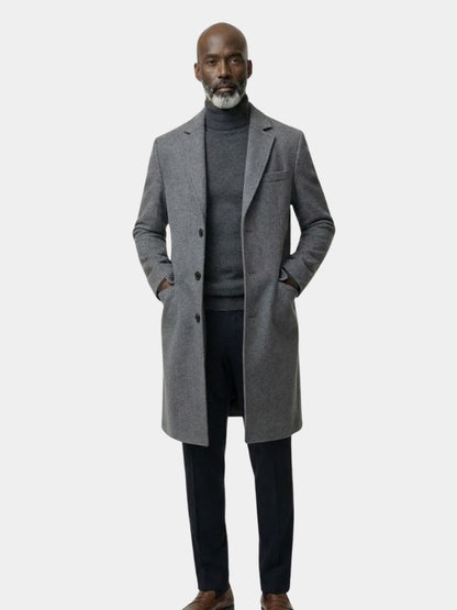 Mens Wool Blend Trench Coat - Cross & Crown