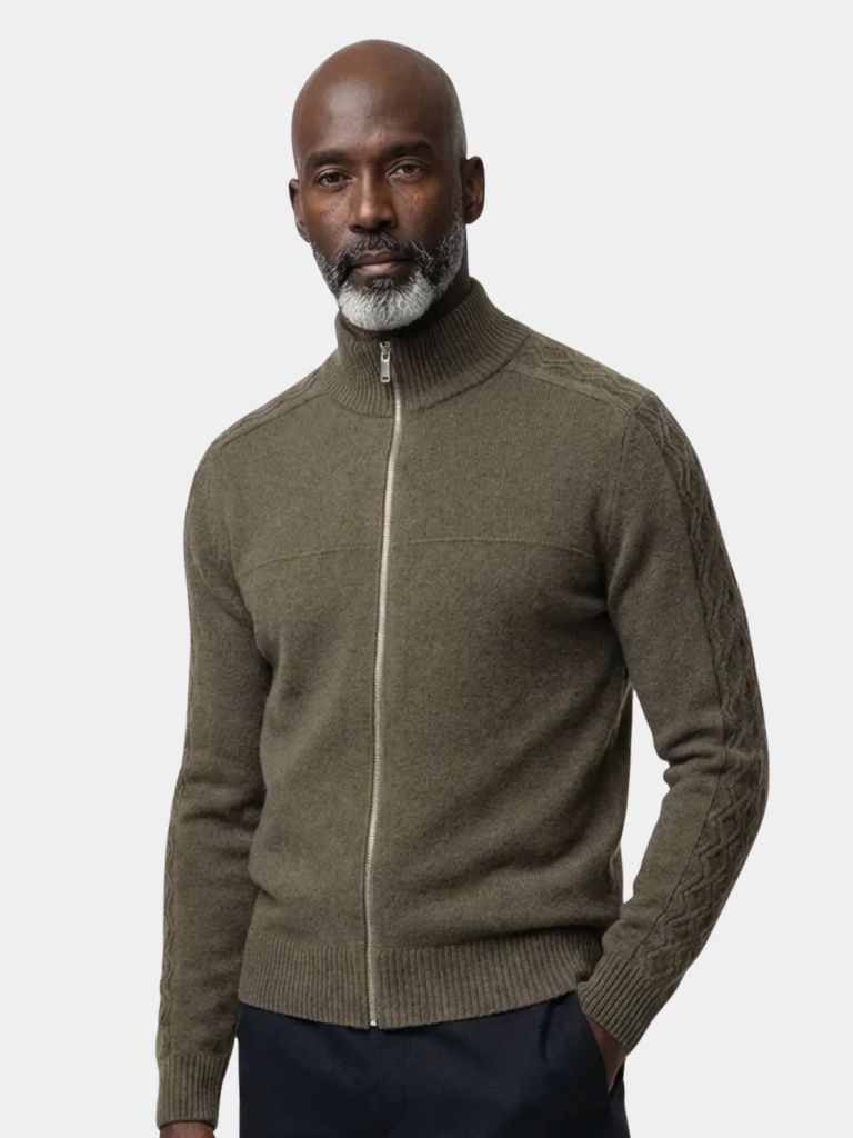 Cashmere Zip Sweater Knit Turtleneck - Cross & Crown