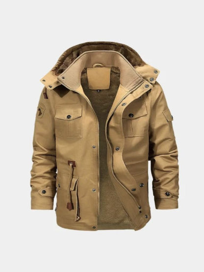 Fleece Bomberjacke mit Kapuze - <tc>Cross & Crown</tc>