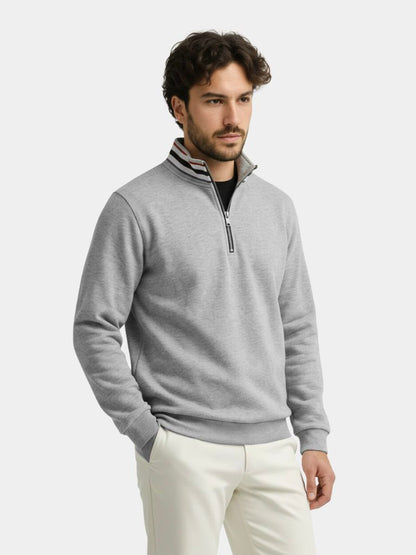 Regent Striped High Collar Pullover - Cross & Crown