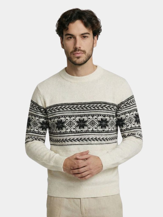 100% Wool Fair Isle Pullover Sweater Jumper - Cross & Crown