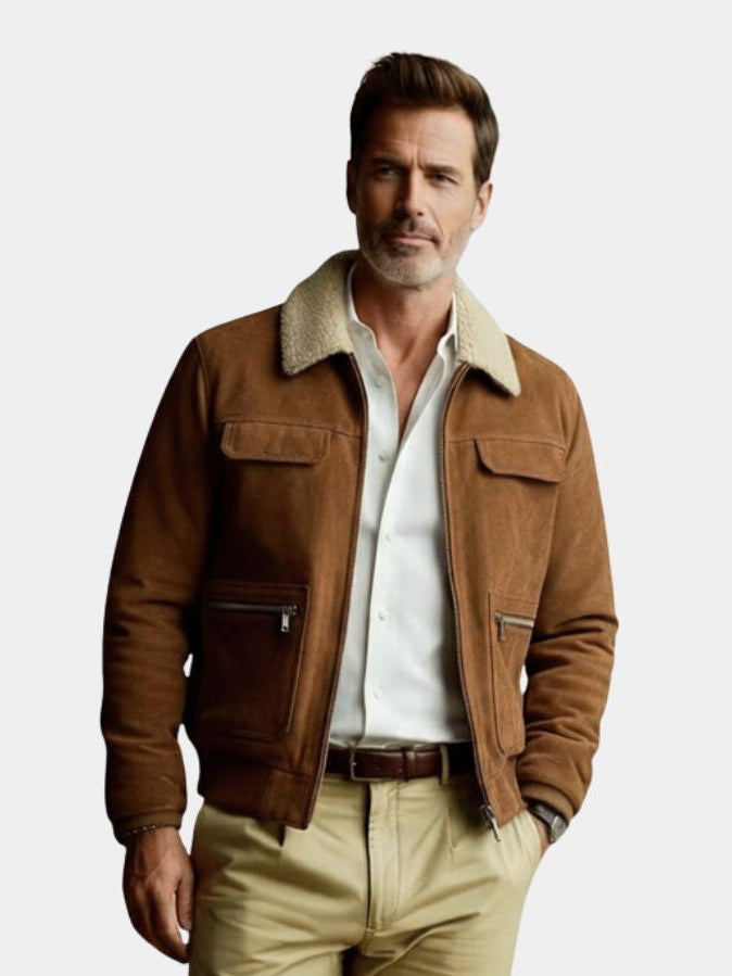 Essential Fleece Suede Jas - <tc>Cross & Crown</tc>