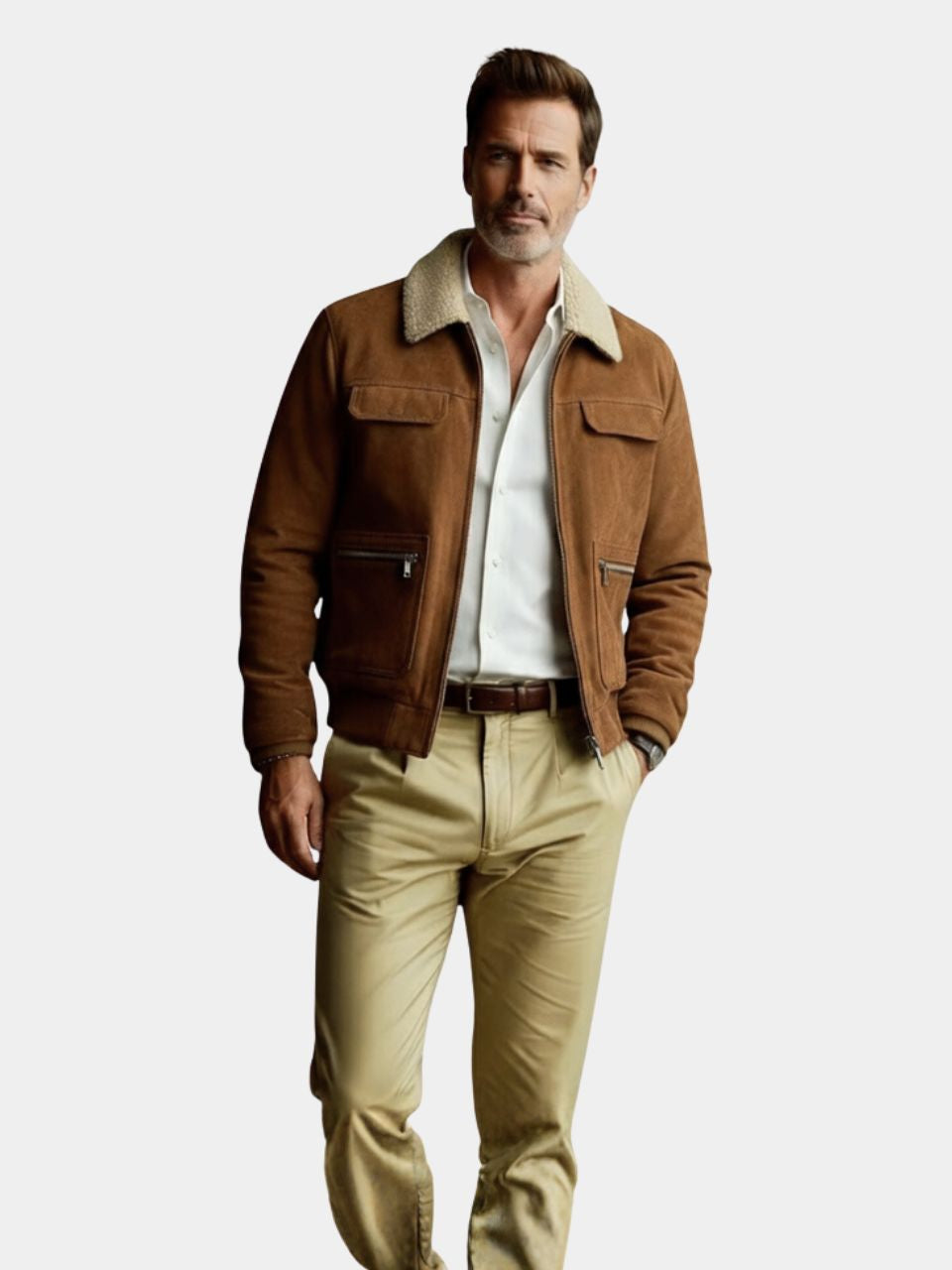 Essential Fleece Suede Jas - <tc>Cross & Crown</tc>