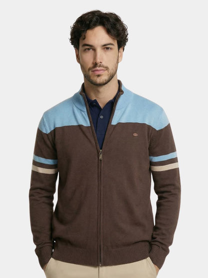 Cardigan Sweater Zipper Standing Collar Knitwear - Cross & Crown