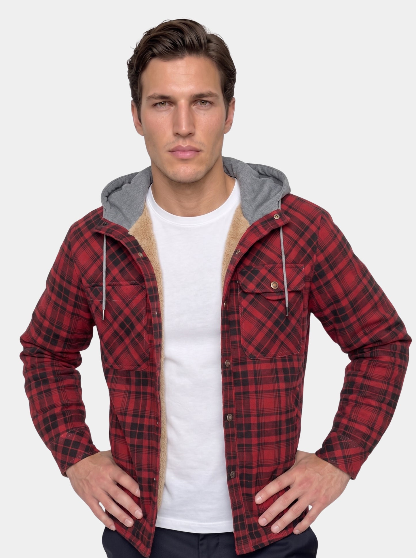 Chaqueta de sherpa con capucha Lumberjack – Cross & Crown
