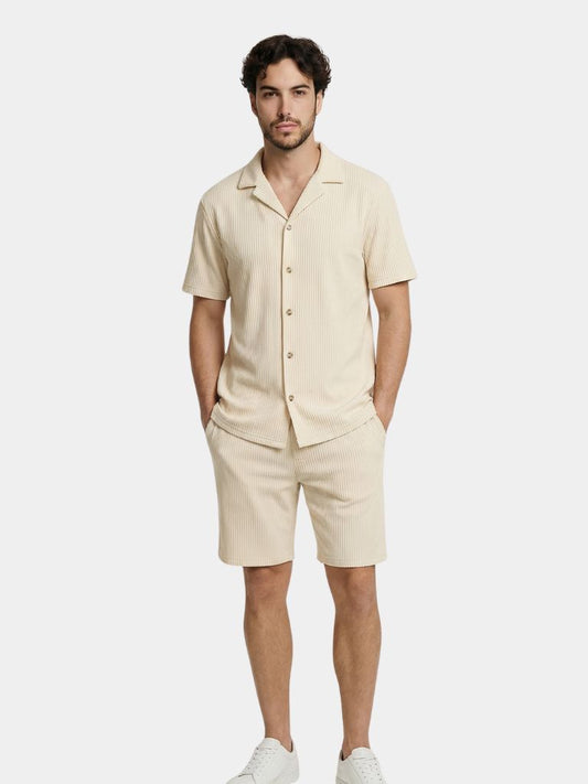 Minimalist Corduroy Set Shorts and Shirt - Cross & Crown