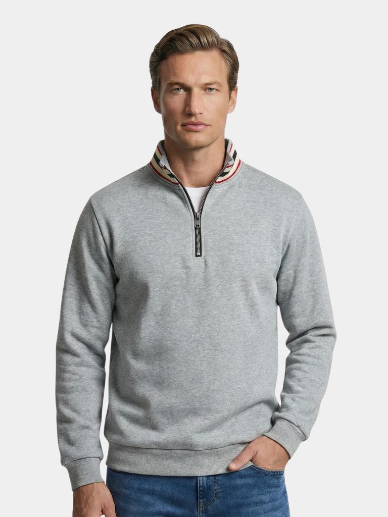 Regent Striped High Collar Pullover - Cross & Crown