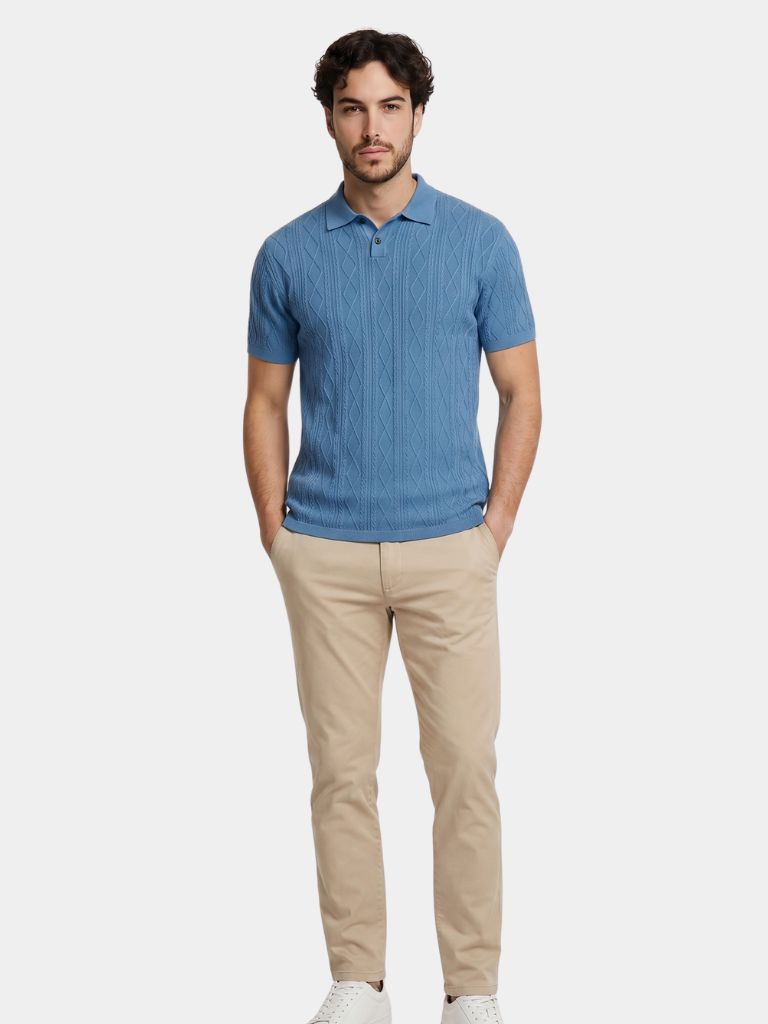 Imperial Diamond Knit Polo Shirt - Cross & Crown