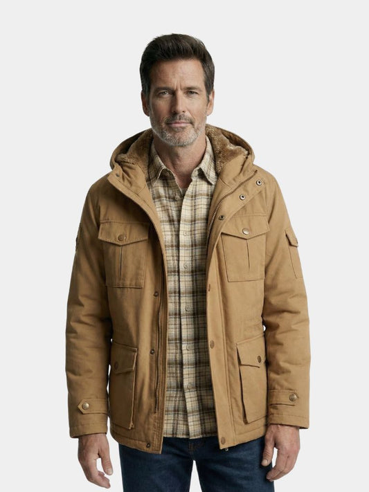 Fleece Hooded Bomber Jacket - Cross & Crown