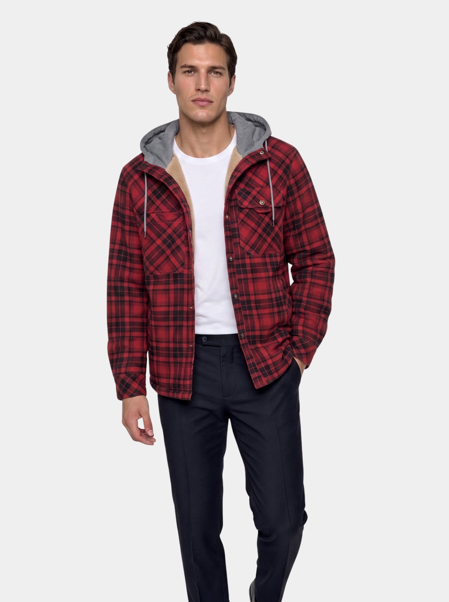 Chaqueta de sherpa con capucha Lumberjack – Cross & Crown