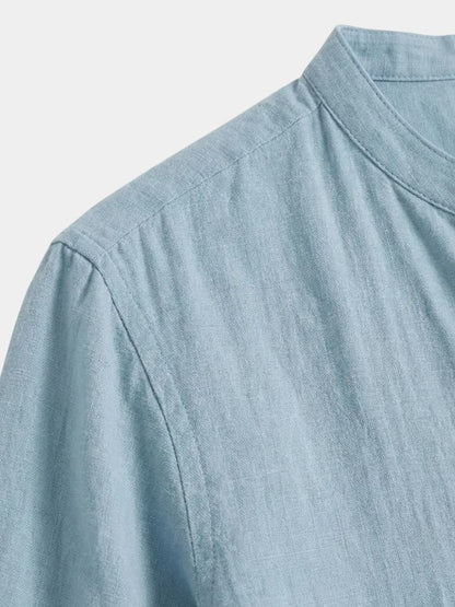 Camiseta casual de manga larga con cuello Henry - <tc>Cross & Crown</tc>