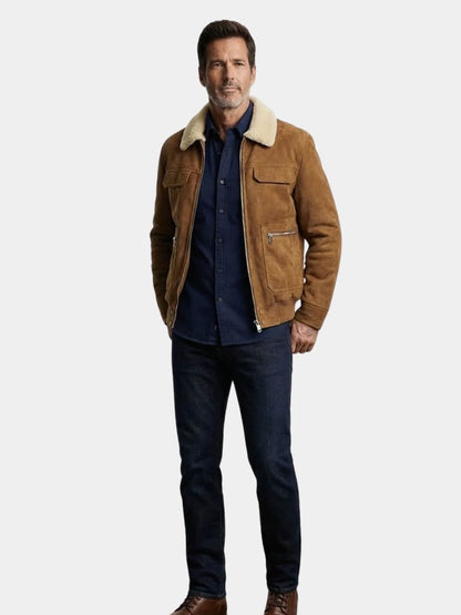 Essential Fleece Suede Jacket - Cross & Crown