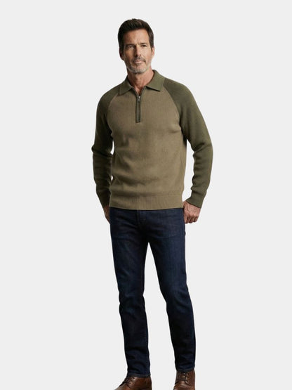Raglan Quarter Zip Sweater - Cross & Crown