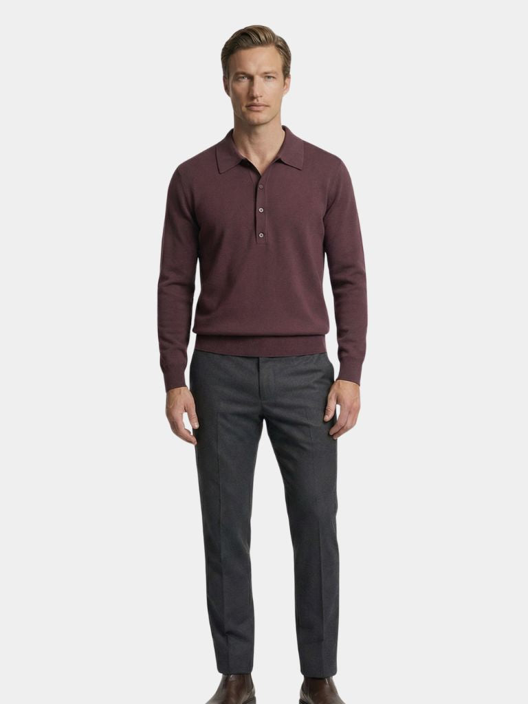Old Money Knit Polo Pullover - Cross & Crown