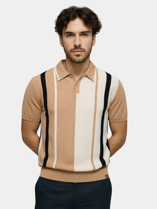 Retro Stripe Polo – Cross & Crown