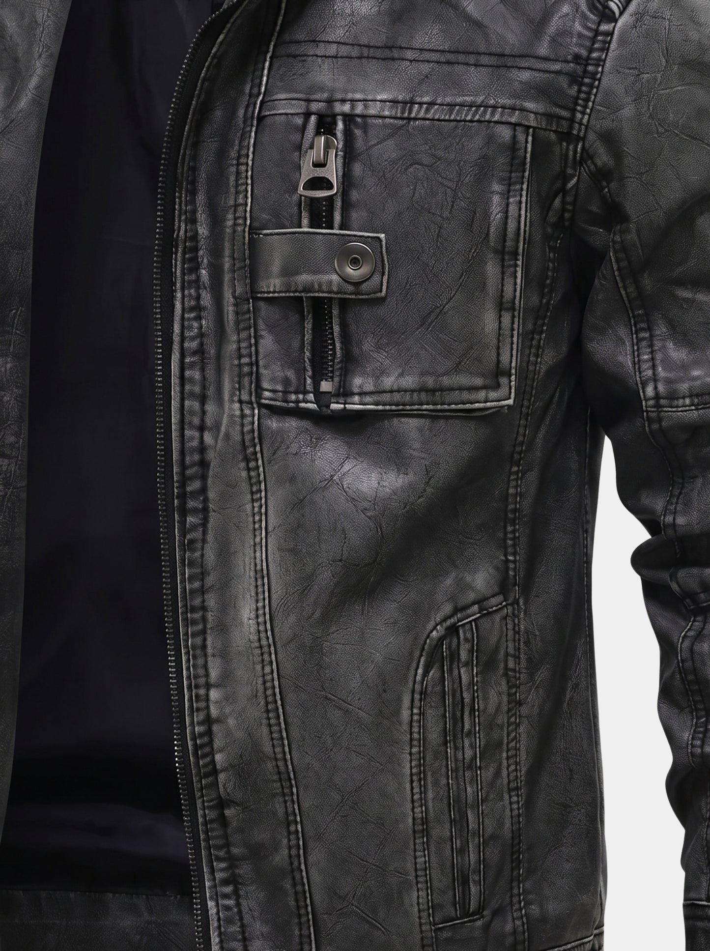 Chaqueta táctica de cuero Rogue – Cross & Crown