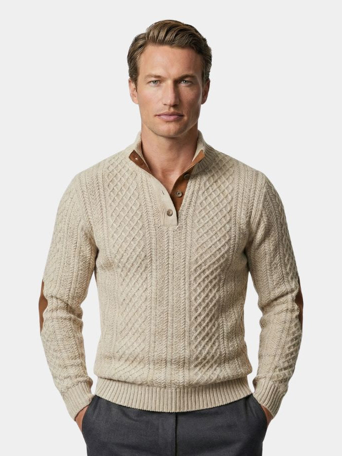 Classic High Collar Knit Pullover - Cross & Crown - Cross & Crown