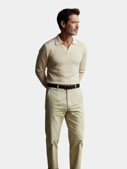 Maglione polo con scollo a V