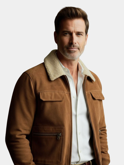 Essential Fleece Suede Jas - <tc>Cross & Crown</tc>