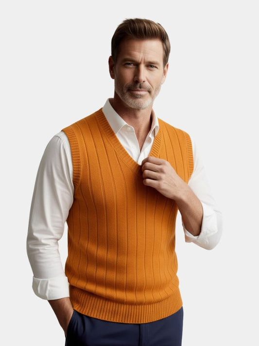 100% Merino Wool Pullover Sweater Vest - Cross & Crown