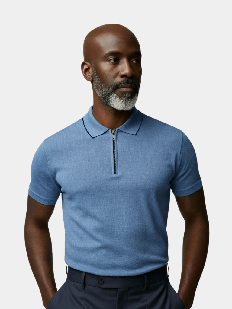 Regis Quarter Zip Polo - <tc>Cross & Crown</tc>