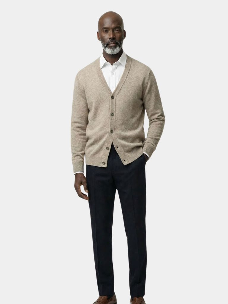 100% Merino Wol V Hals Vest Trui - <tc>Cross & Crown</tc>