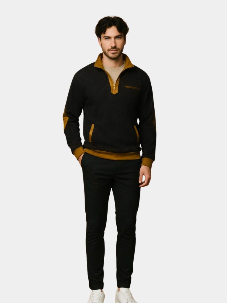 Explorer High Collar Quarter Zip Pullover - <tc>Cross & Crown</tc>