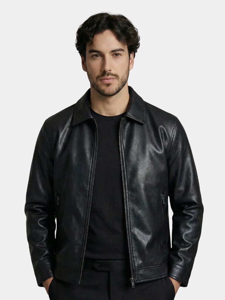 Denver Leren Jas - <tc>Cross & Crown</tc>