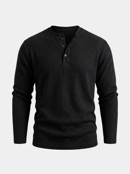 Latitude Ribbed Henley - Cross & Crown