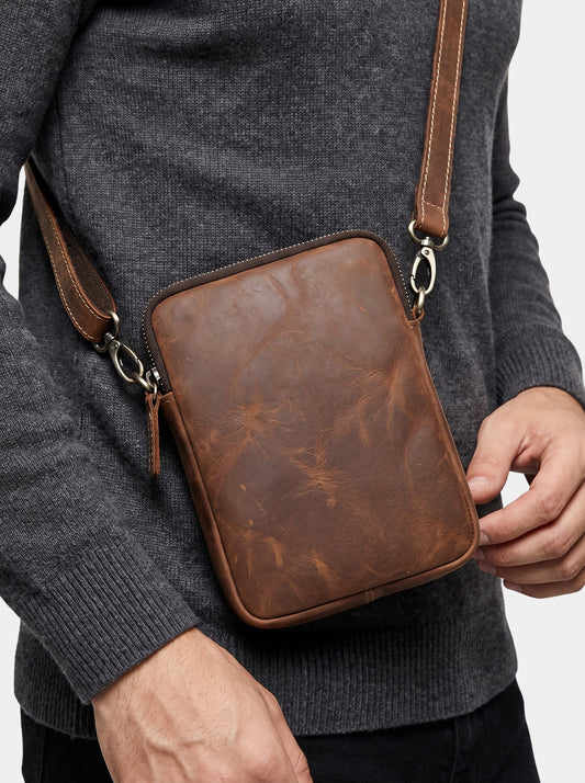 Minimalist Crossbody Leather Bag - Cross & Crown