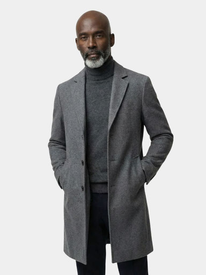 Mens Wool Blend Trench Coat - Cross & Crown