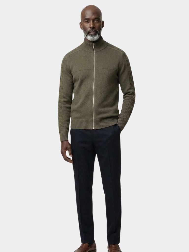 Cashmere Zip Sweater Knit Turtleneck - Cross & Crown