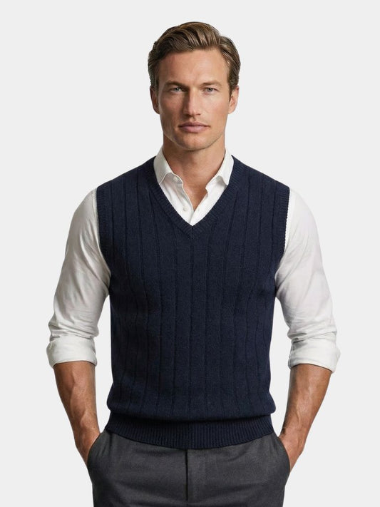 100% Merino Wool Pullover Sweater Vest - Cross & Crown